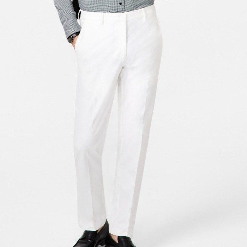 Michael Kors Mens Major Chino Pant 38x32 Off White Quiet Luxury NWT *FLAW*